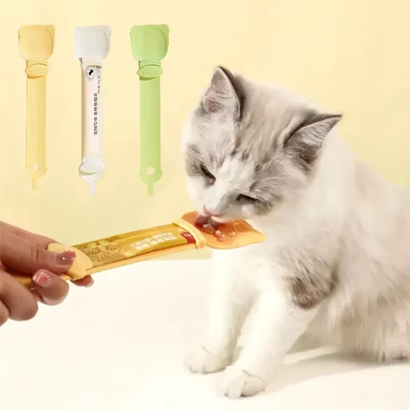 Cat Strip Feeding Spoon for Wet Semi-Liquid Foods Cat Strip Squeeze Spoons Pet Feeder Supplies Snack Feeding Cat Product 그릇