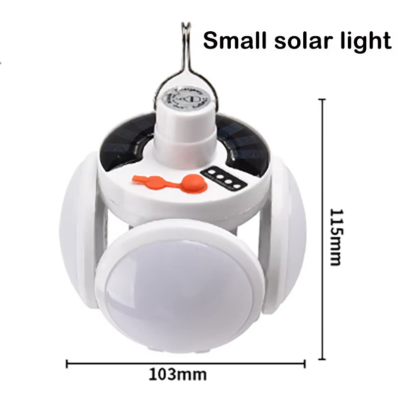 Portable Outdoor Solar Folding Light USB Rechargeable Remote Control LED Bulb Football Bulbs with Hanging Hook Emergency Lamps