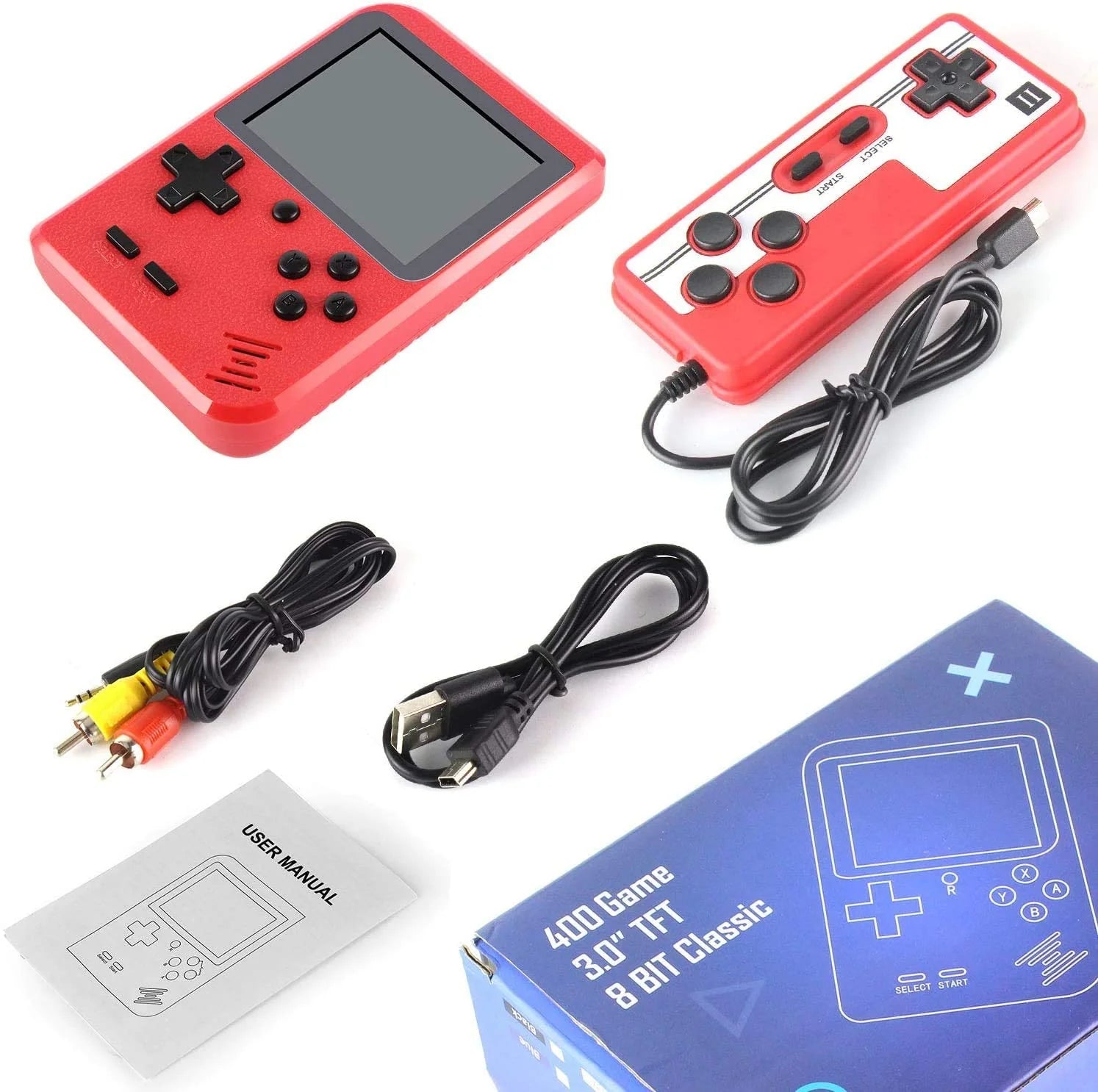 Portable Game Pad with 400 Games Included + Additional Player Controller