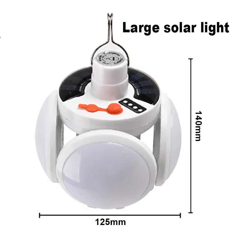 Portable Outdoor Solar Folding Light USB Rechargeable Remote Control LED Bulb Football Bulbs with Hanging Hook Emergency Lamps