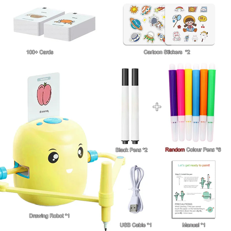 Kids Drawing Robot Technology Automatic Painting Robot Learn to Draw Art Training Machine Intelligece Toys Robot Artist Gift