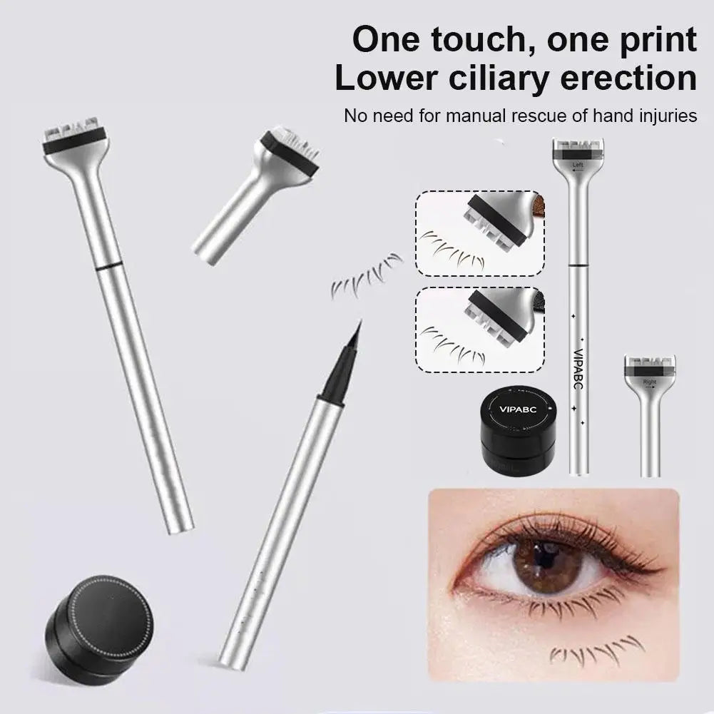 2 in 1 Lower Eyelash Stamp Maquillage Professionnelle Eyeliner Eyelash and Seal Pen Proof Eye Waterproof Sweat Liner U5O1