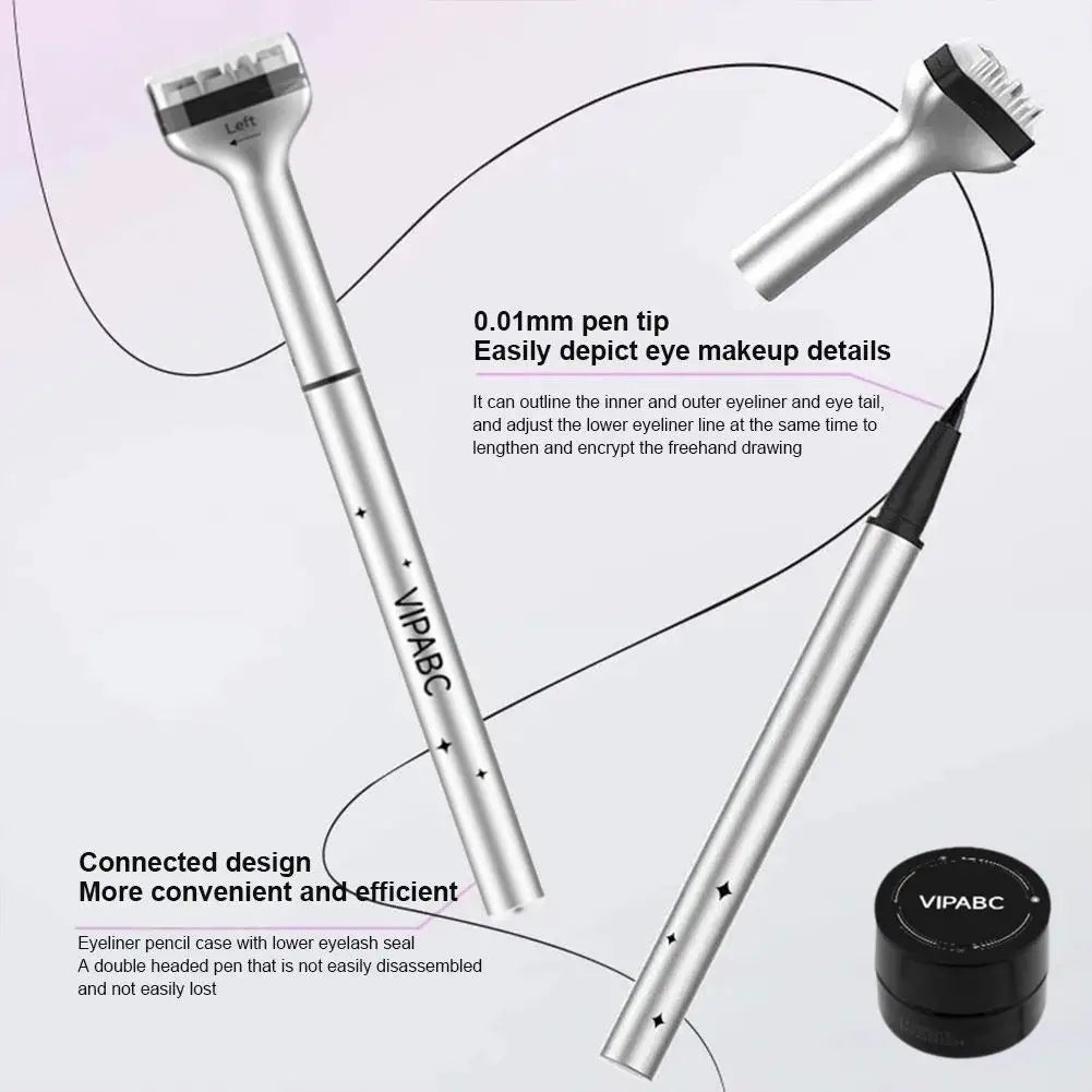 2 in 1 Lower Eyelash Stamp Maquillage Professionnelle Eyeliner Eyelash and Seal Pen Proof Eye Waterproof Sweat Liner U5O1