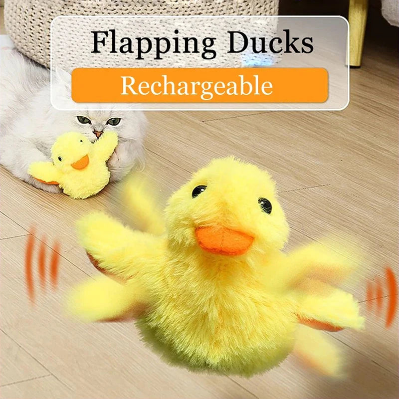 Flapping Duck Cat Toys Interactive Electric Bird Toys Washable Cat Plush Toys with Vibration Sensor Cats Game Toys Kitten