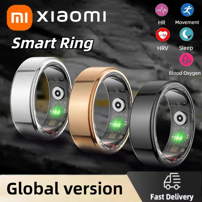 Xiaomi Smart Ring Men Women Bluetooth Health Monitoring Blood Oxygen Sleep Heart Rate Waterproof IP68&5ATM Multi-Sport Modes New