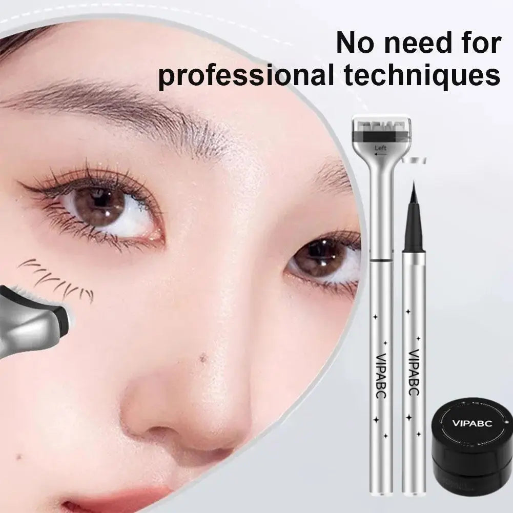 2 in 1 Lower Eyelash Stamp Maquillage Professionnelle Eyeliner Eyelash and Seal Pen Proof Eye Waterproof Sweat Liner U5O1