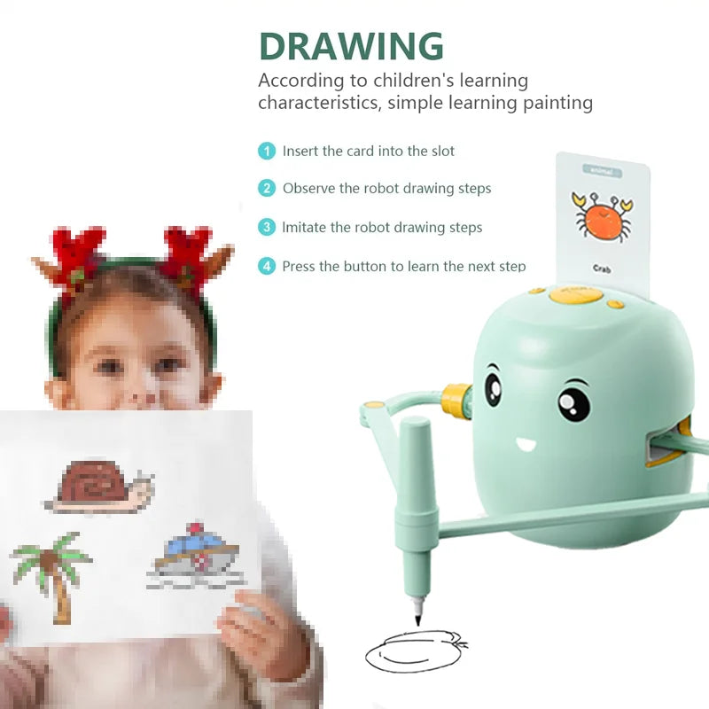 Kids Drawing Robot Technology Automatic Painting Robot Learn to Draw Art Training Machine Intelligece Toys Robot Artist Gift