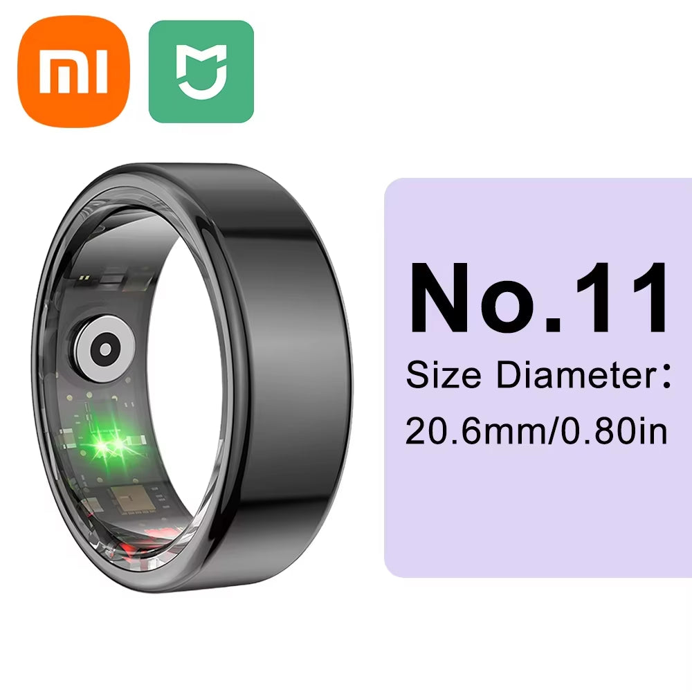 Xiaomi Smart Ring Men Women Bluetooth Health Monitoring Blood Oxygen Sleep Heart Rate Waterproof IP68&5ATM Multi-Sport Modes New