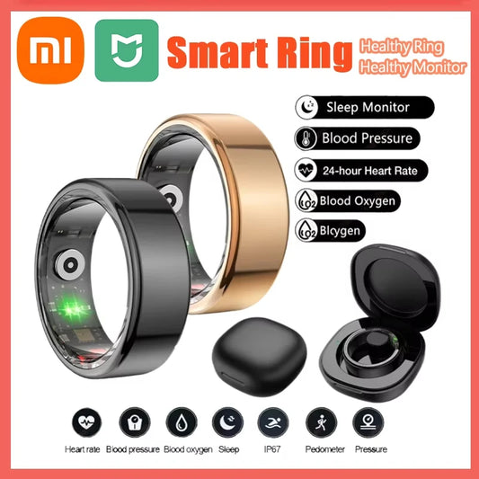 Xiaomi Smart Ring Men Women Bluetooth Health Monitoring Blood Oxygen Sleep Heart Rate Waterproof IP68&5ATM Multi-Sport Modes New